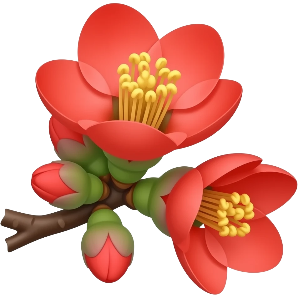 нарисуй цветение Chaenomeles japonica Maulei emoji
