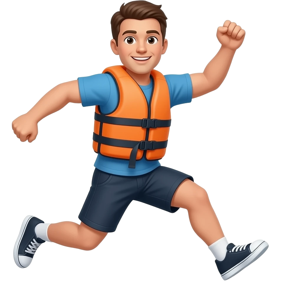 life jacket man jumping emoji