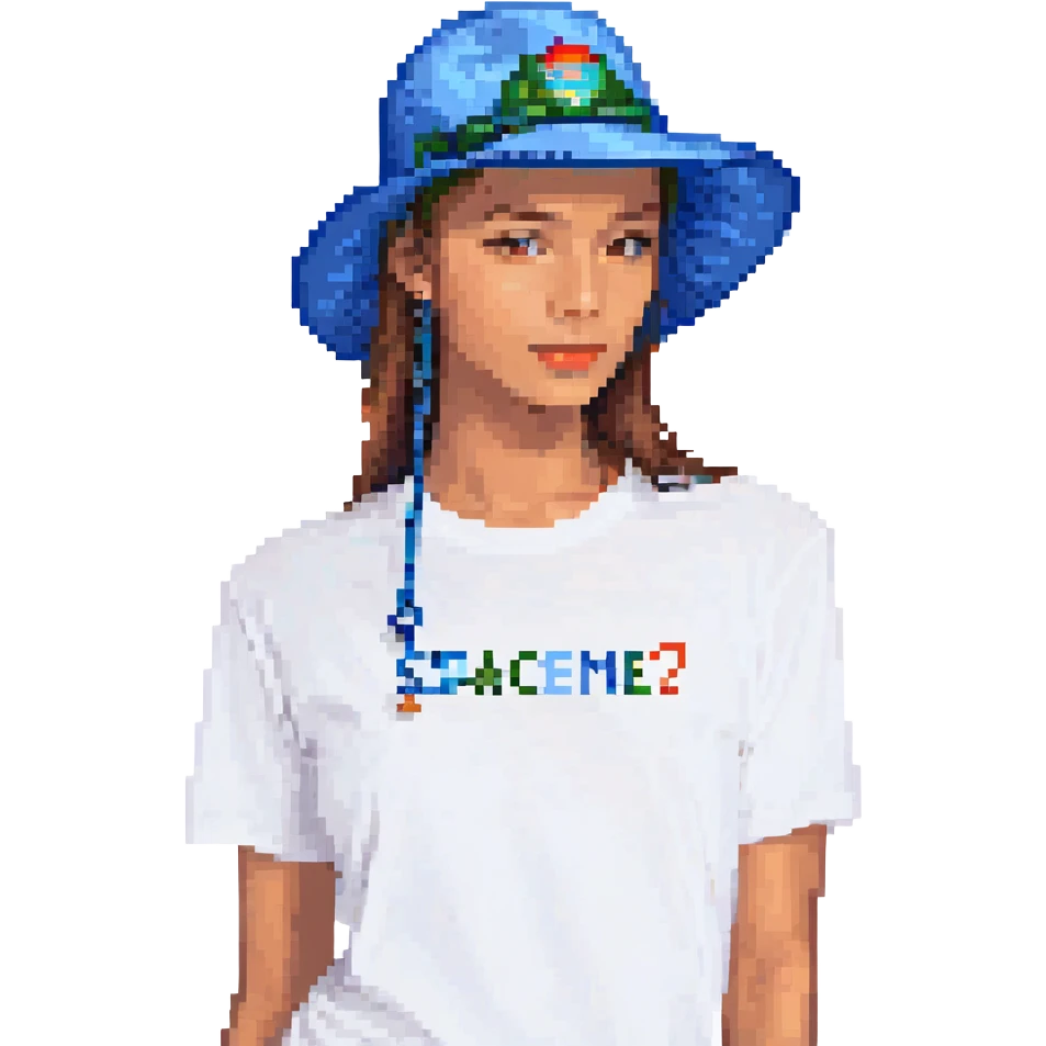 Синяя спортивная панамка со шнурком и надписью SPACEME, no background emoji