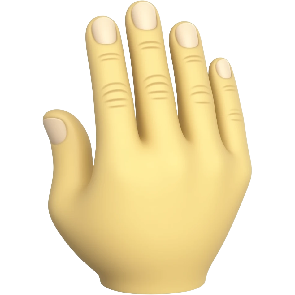 make this yellow and turn it around so the back of the hand is facing me emoji