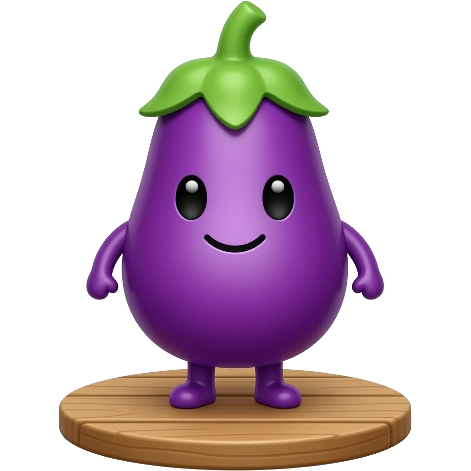 Kawaii Eggplant emoji