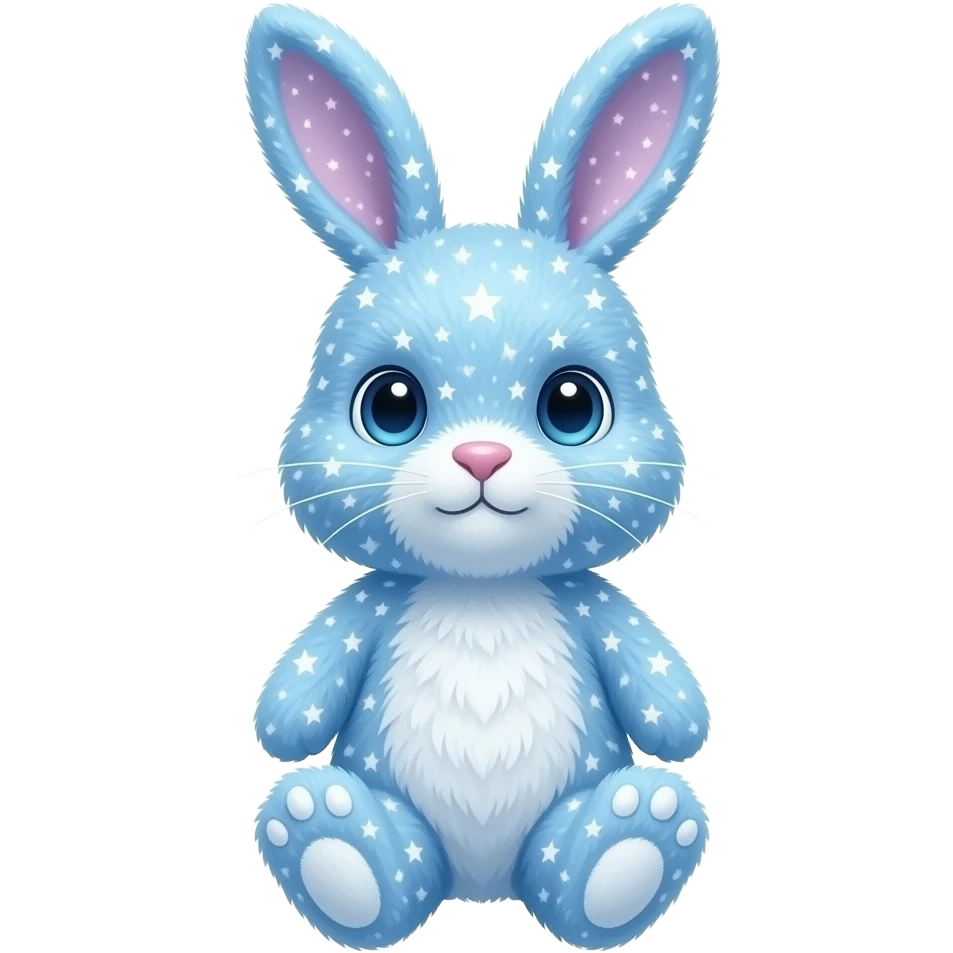 Light blue starry light blue magical bunny jellycat emoji
