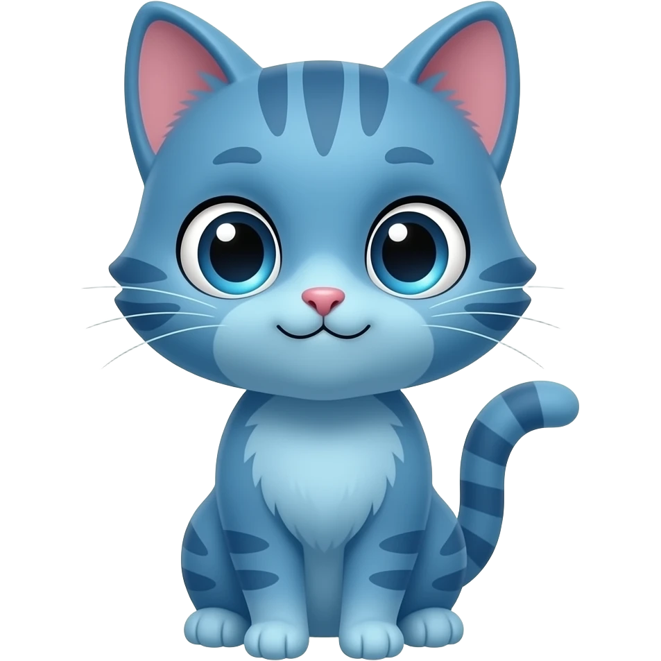Cute Cat chibi avatar film blue skin emoji