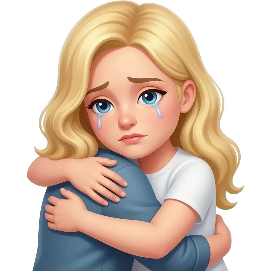 I miss you lady blonde hair, sad empathetic hug emoji