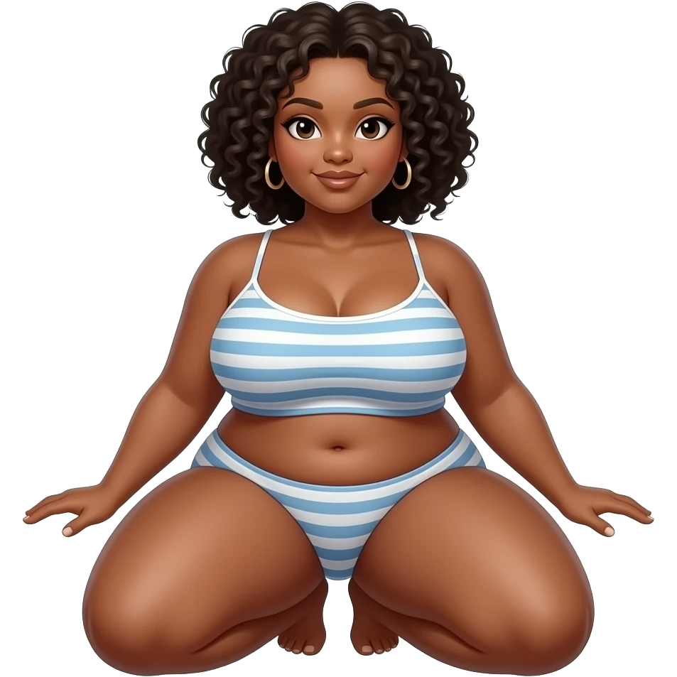 Porn naked Afro ebony curvy girl spreading pussy emoji