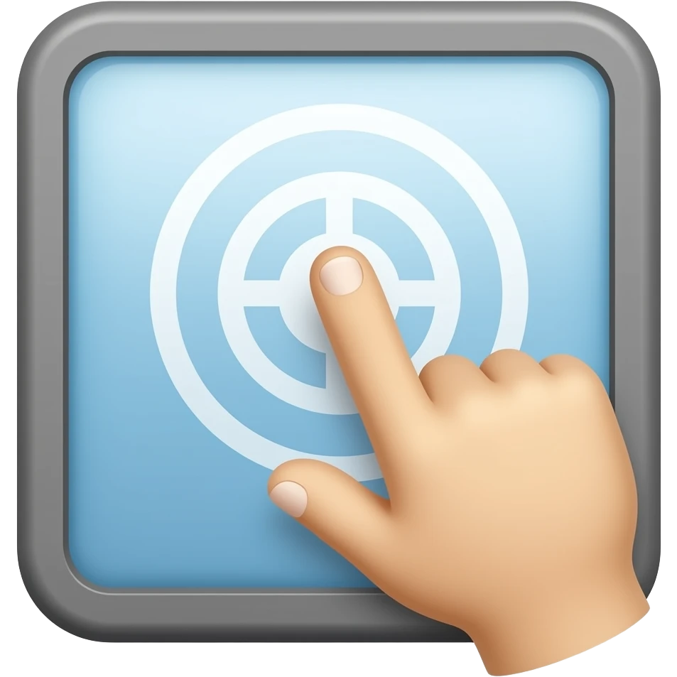Finger on car screen emoji