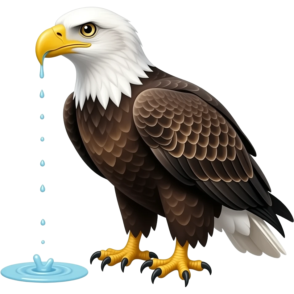 Bald eagle drinking lean emoji
