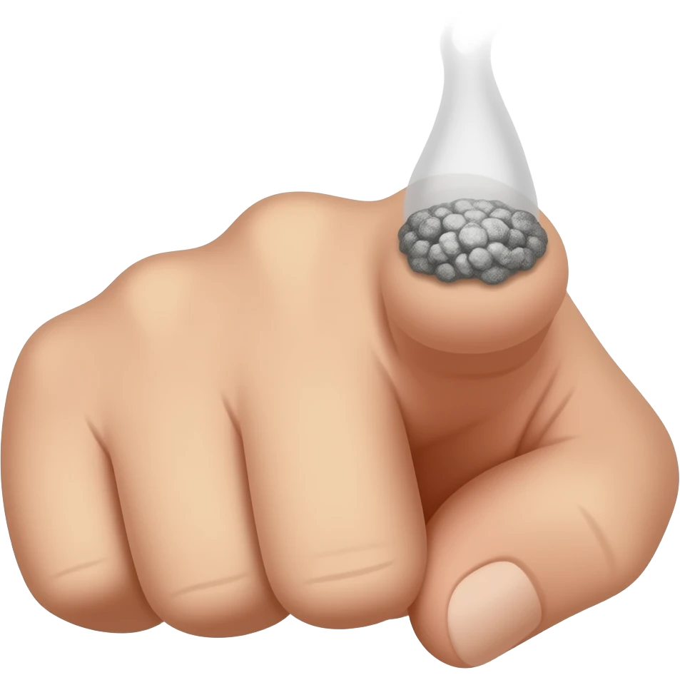 Middle finger with smoke emoji