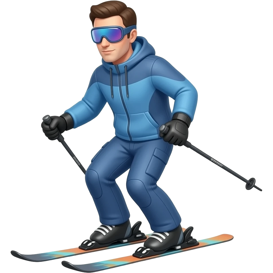 DavidO skiing while using AI emoji