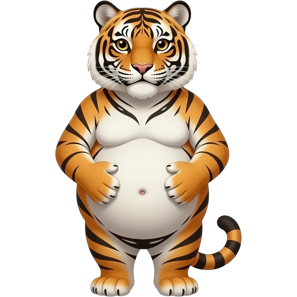 Tigress look at you tummy,big and full,ready to go pop,so full that a heavy fat stomach wants a gentle rub,A Bellybutton,had too much to eat,even one can’t fast but walks like one is pregnant with a baby bump sticking out and leading the way. emoji
