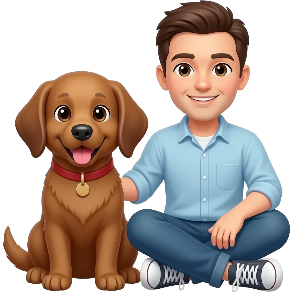 강아지를 앉고 있는 사람 emoji