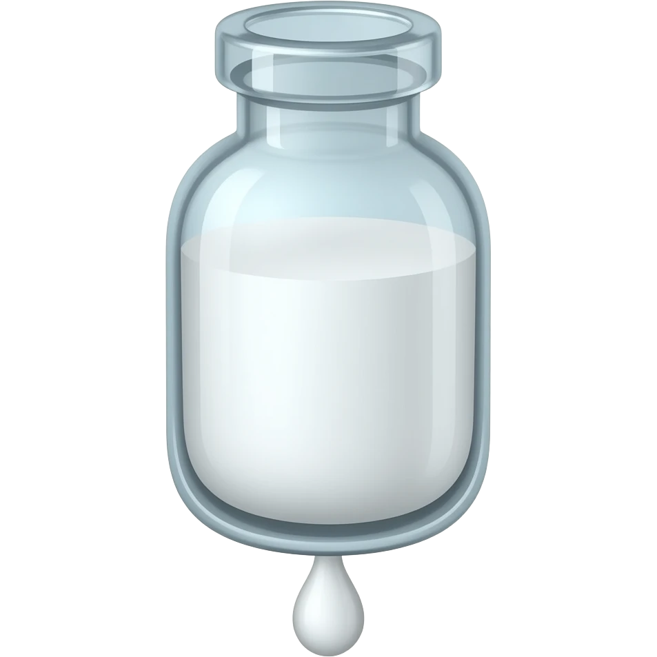 bottle with white fluids infusion with drip dren under emoji