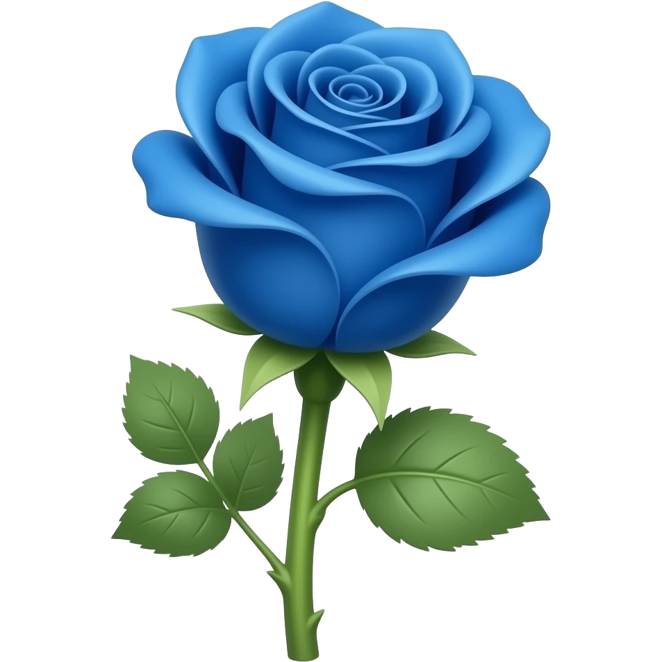Rosa azul con tallo emoji