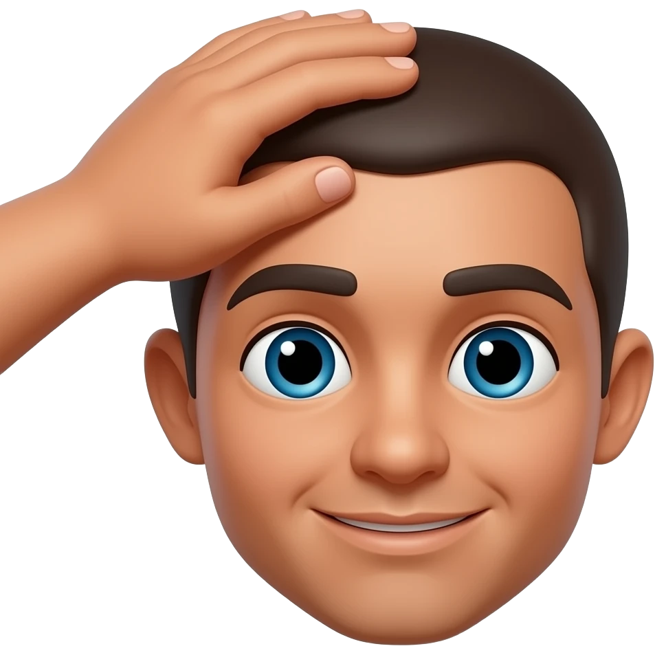 рука нежно и плавно гладит Ари по голове emoji
