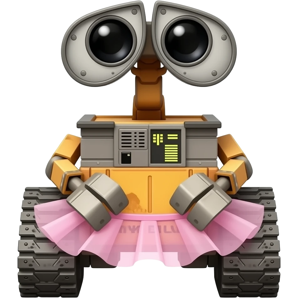 tiny wall-e wearing a tutu emoji