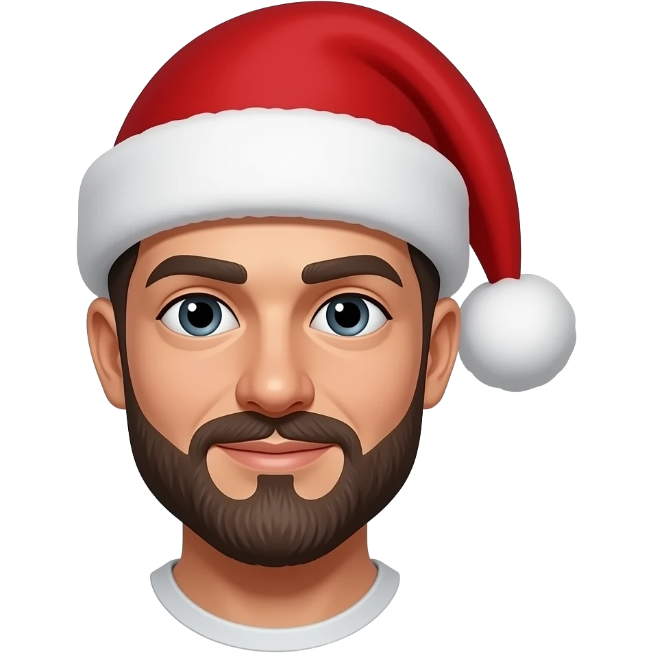 man with santa hats portrait emoji