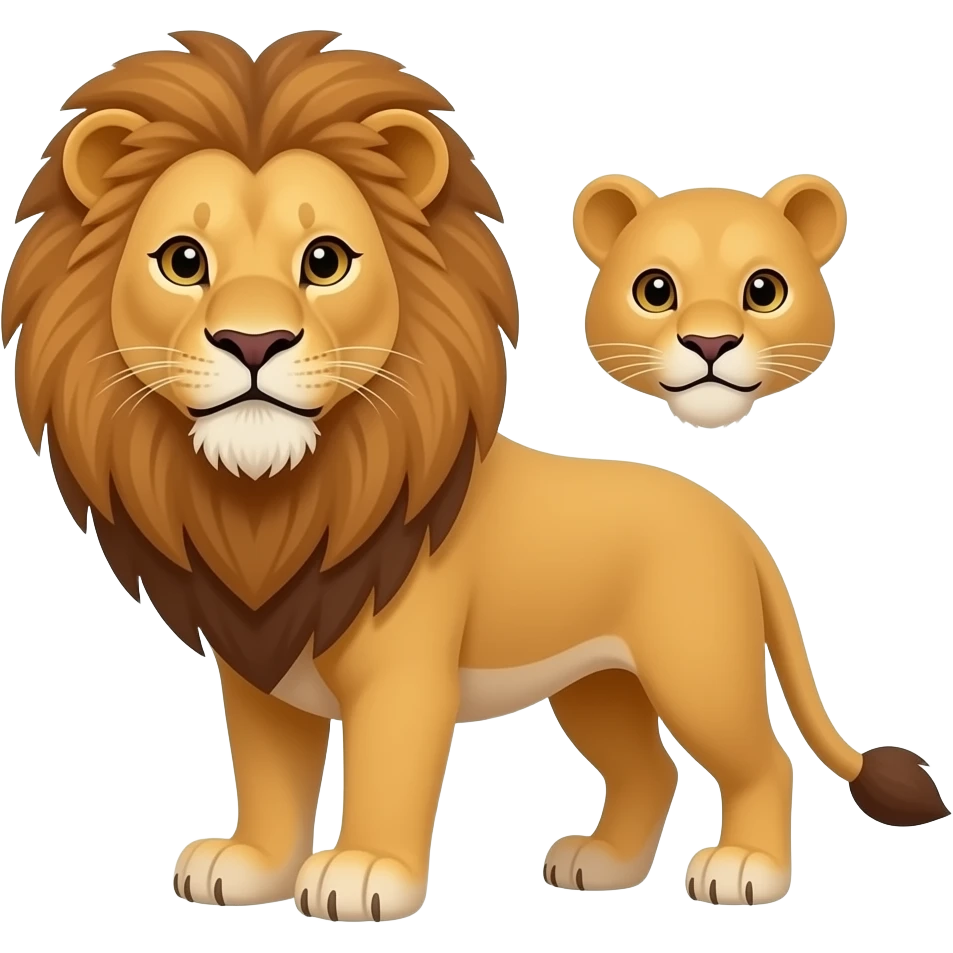 Lion with lioness emoji