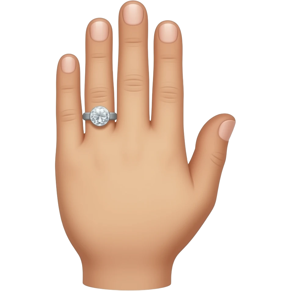 hand with a diamond ring in the third finger emoji