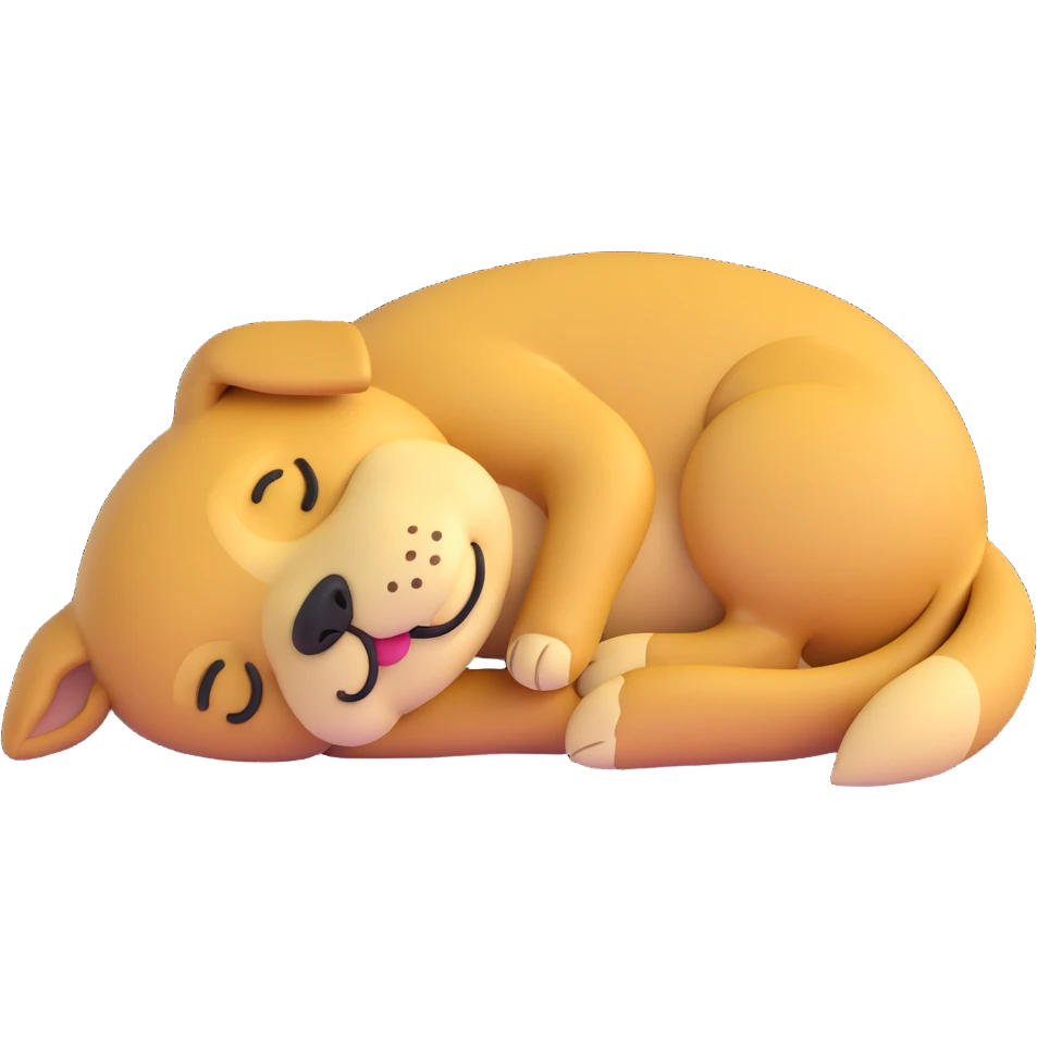 cute golden dog sleeping belly up emoji