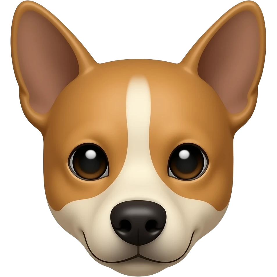 small dog, light brown, pointy ears, medium snout, portrait only emoji