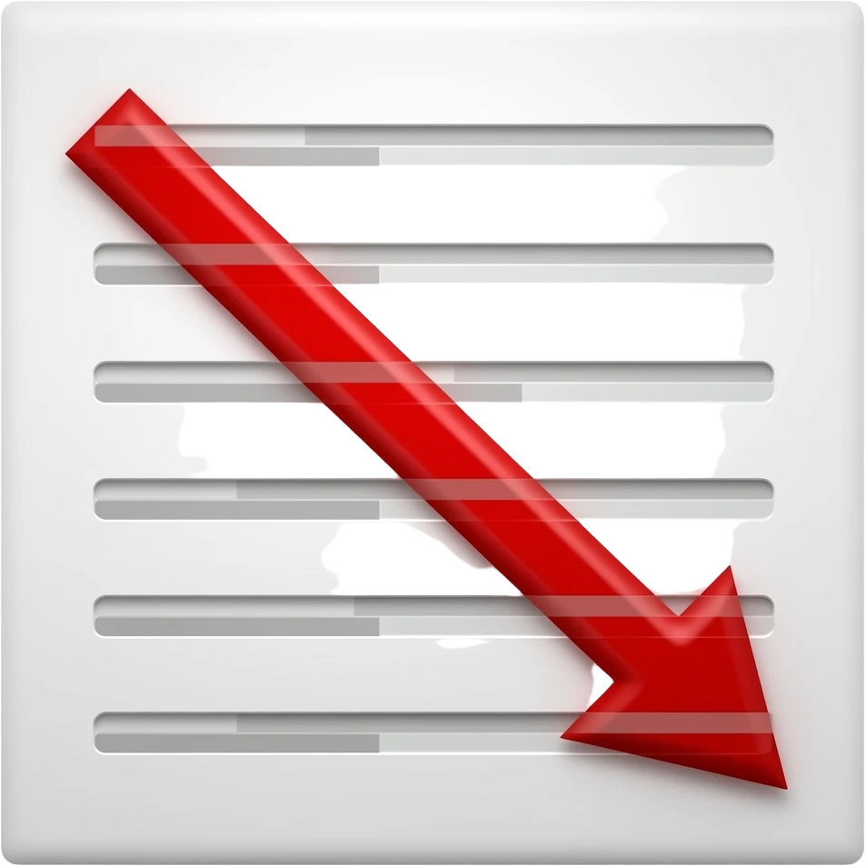 paper The arrow of the report in the graph, pointing down in the document (from top left to bottom right), smoothly descends (red) emoji