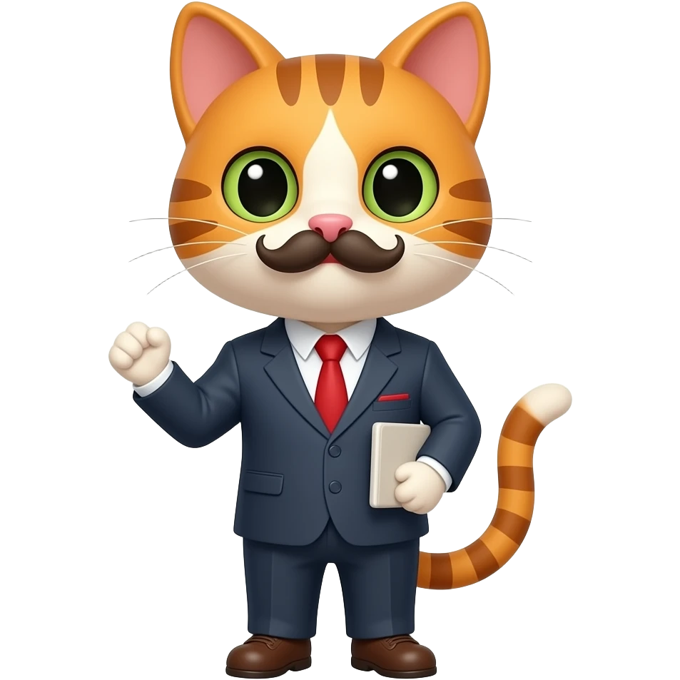 кіт вчитель з вусами emoji