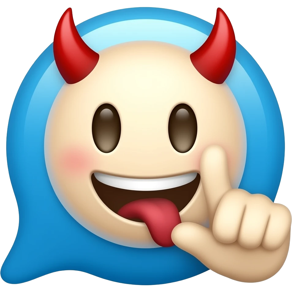 fait un mélange entre le logo de waze et l'emoji diable emoji