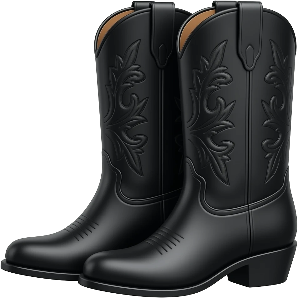 Cowgirl boots black knee high emoji