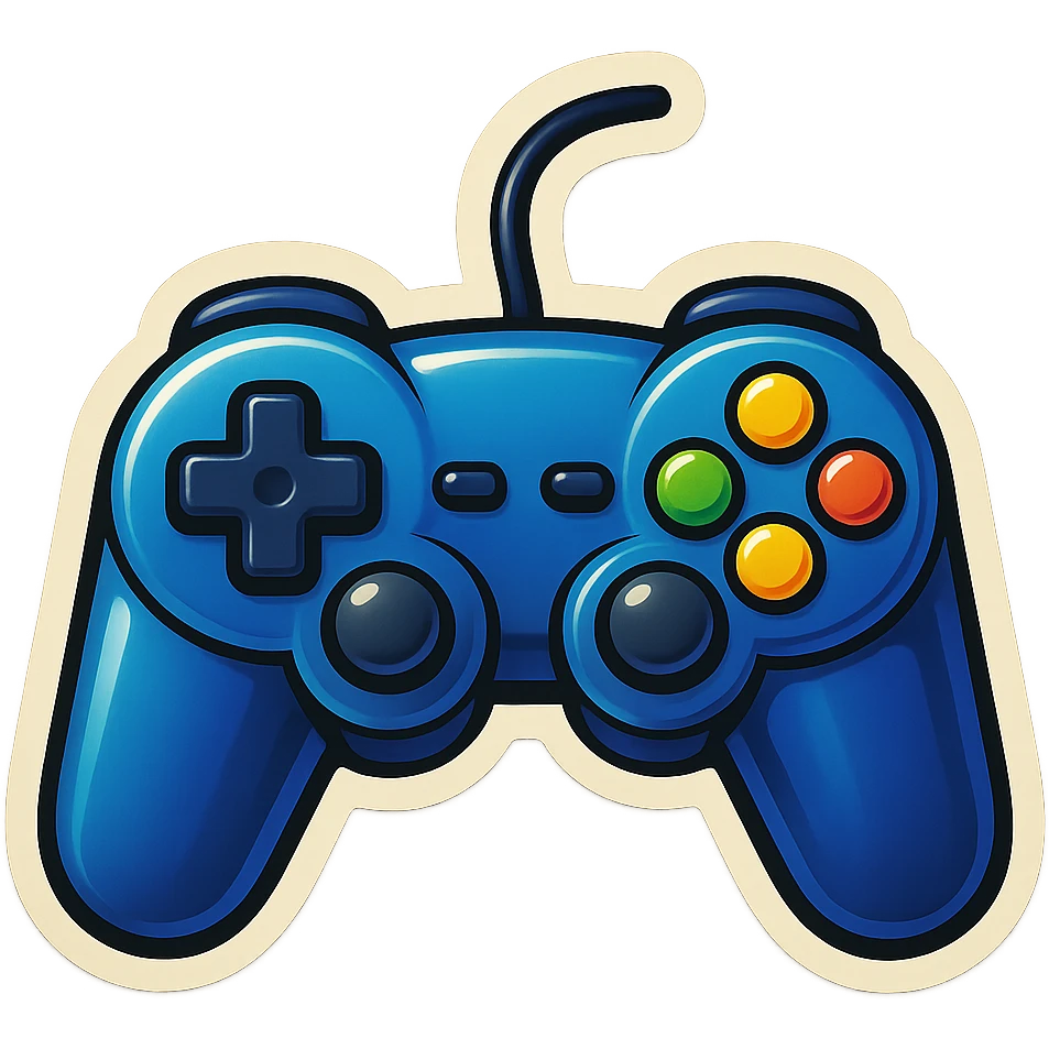 Blue gaming controller emoji