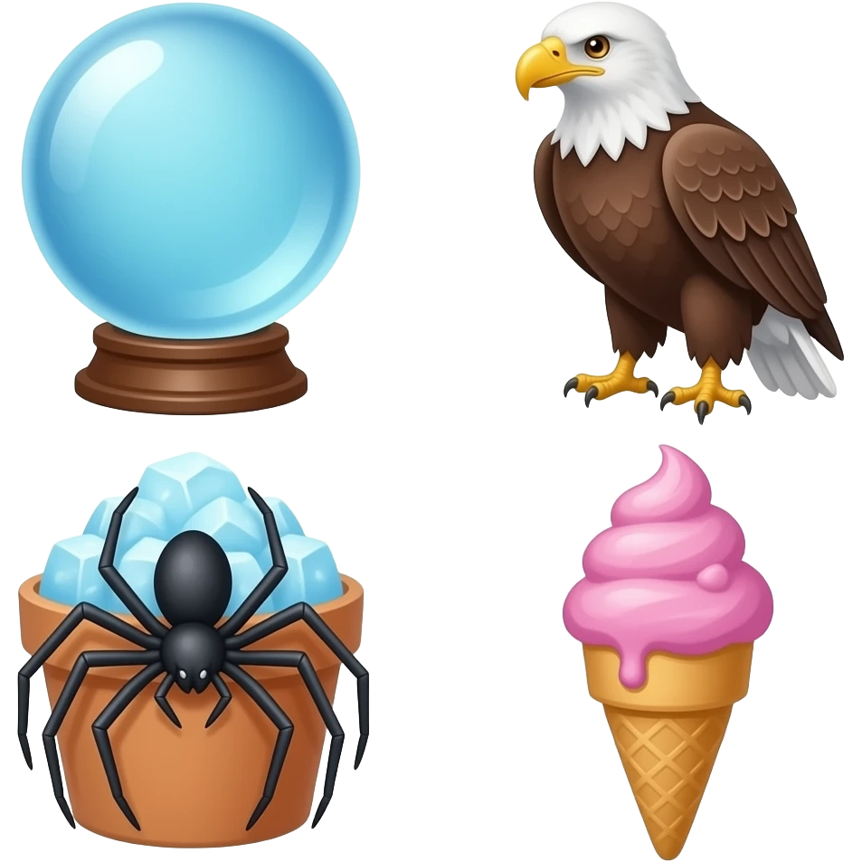 🫯+🪬+🦅+🍧+🕷️+🕸️+🍦 emoji