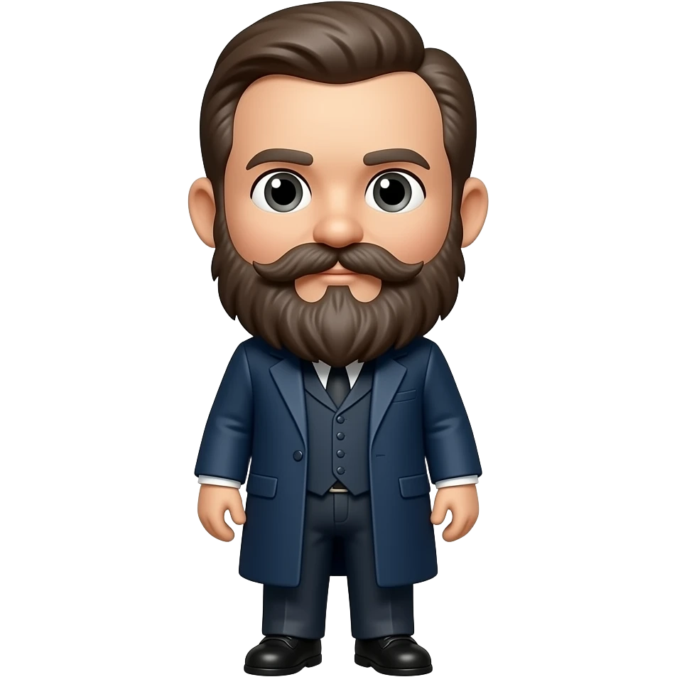 full body Bitmoji of Friedrich engel with big beard emoji