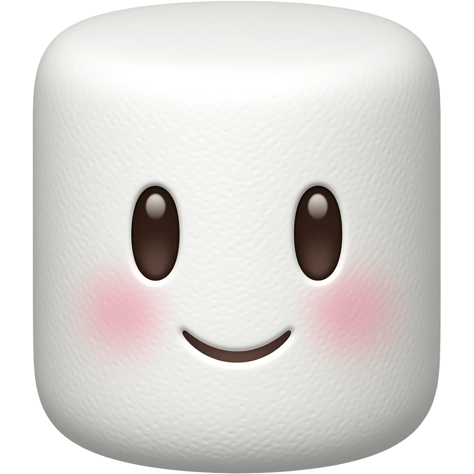 Little white marshmallow with face emoji