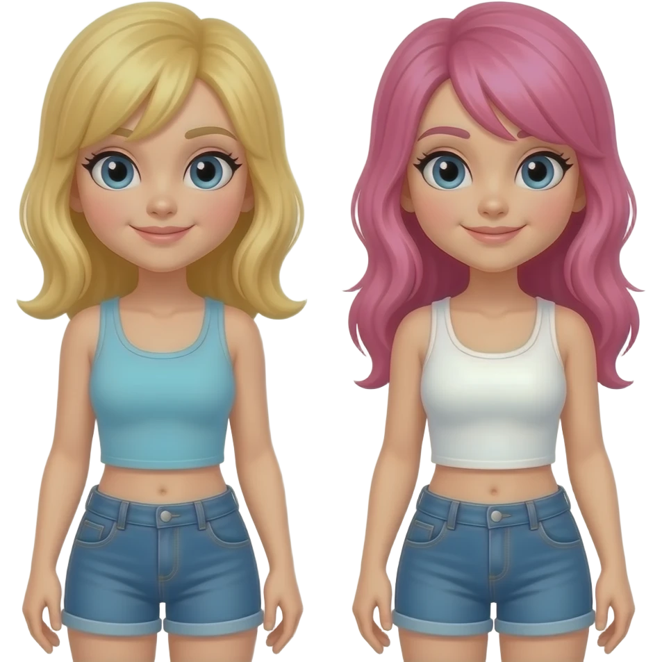 pilates girls blond and pink hair emoji | AI Emoji Generator
