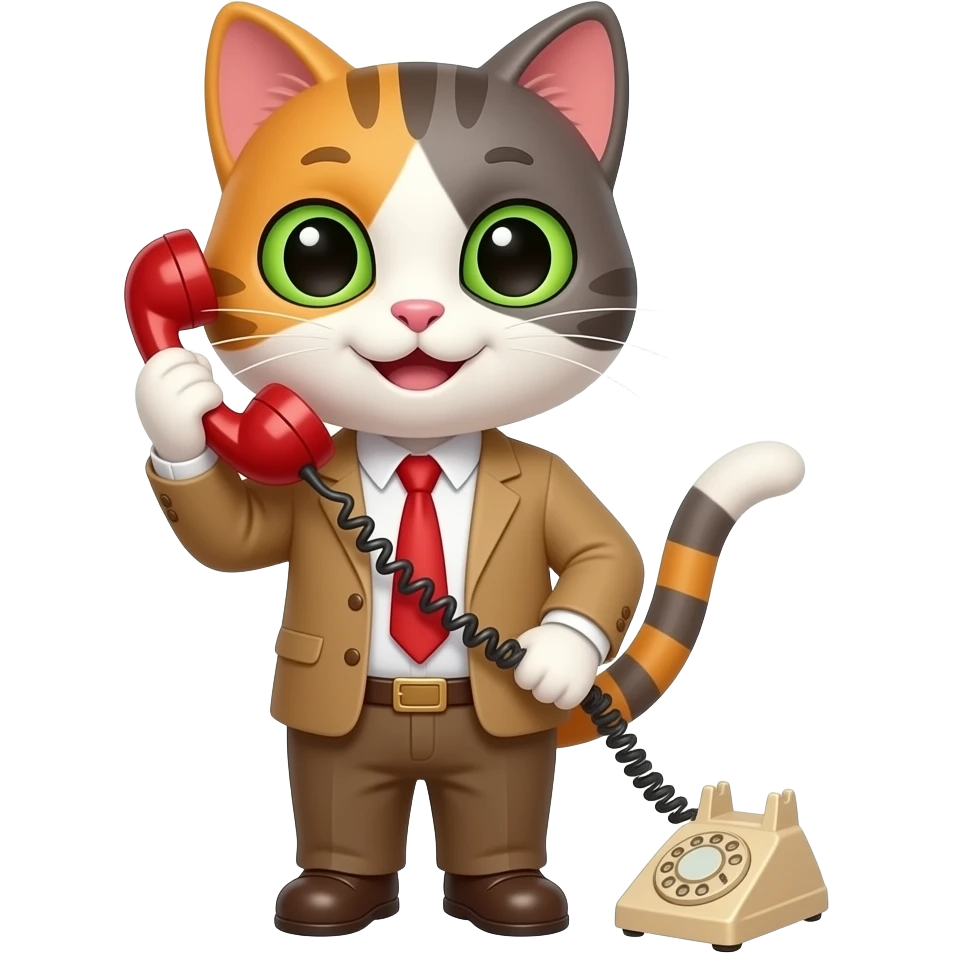 Кот Матроскин из мультика Простоквашино звонит по телефону emoji
