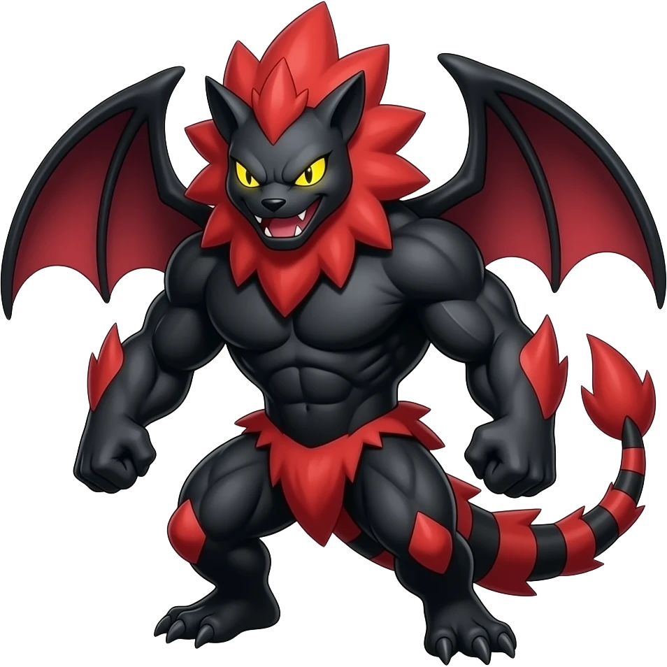 incineroar Pokemon red black yellow eyes black muscles emoji | AI Emoji ...