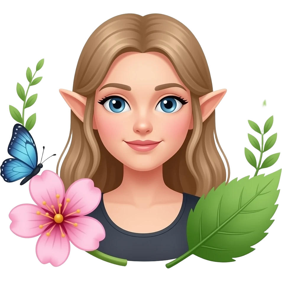 🧝🏻‍♀️🌸🦋🍃🌞 emoji