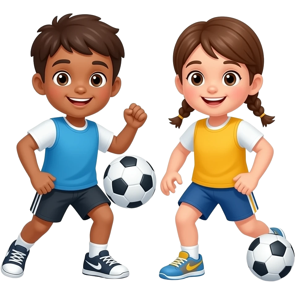kids are doing sport exercises emoji