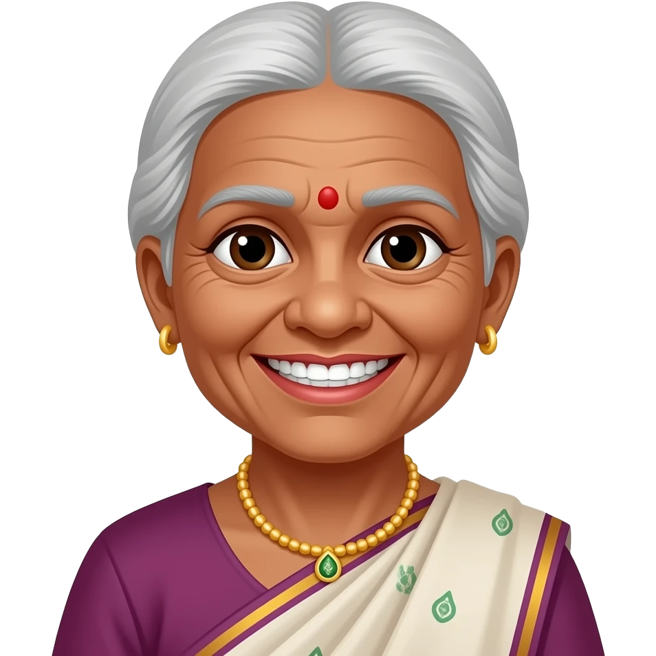 Old Indian lady with dentures emoji