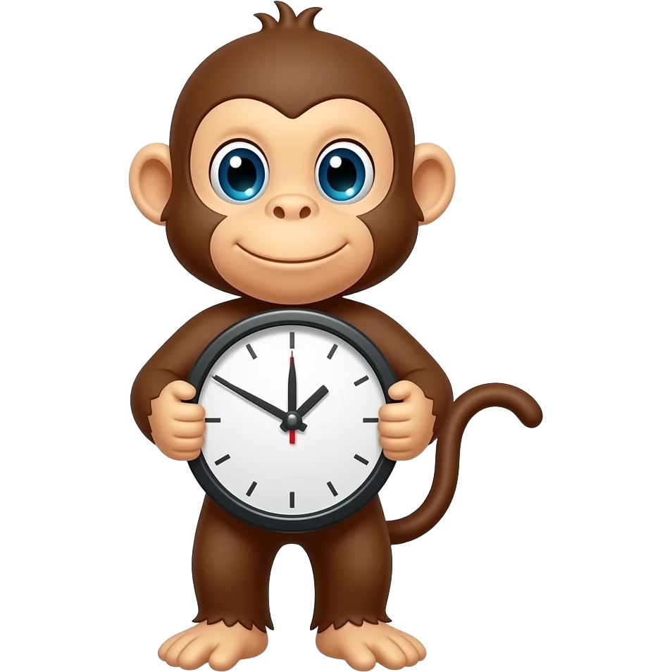 clock monkey emoji