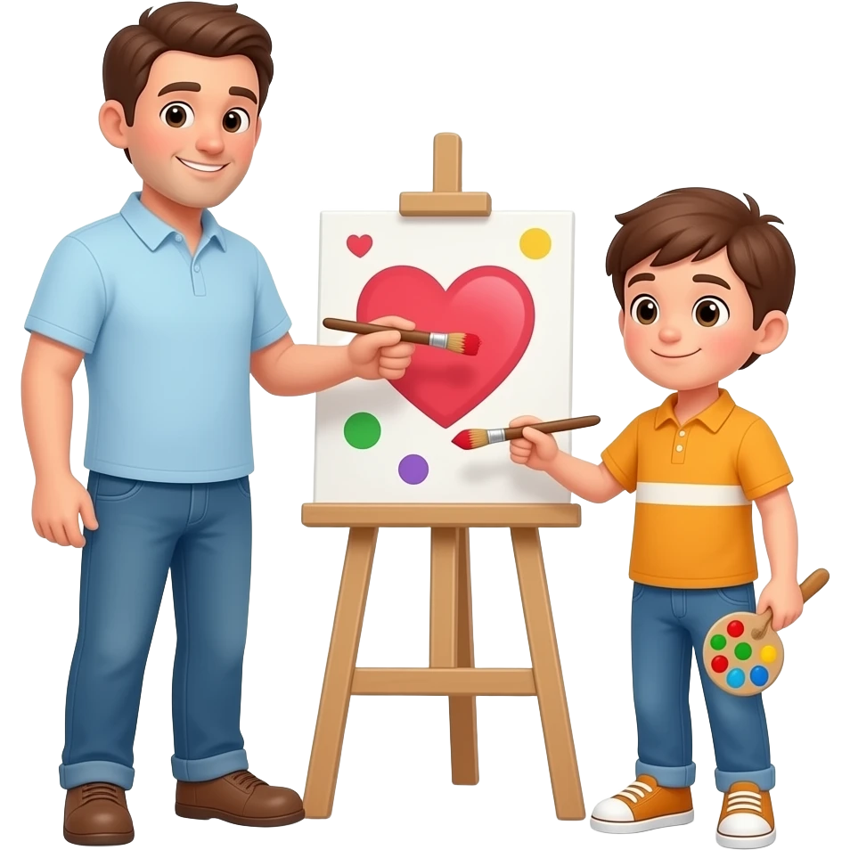 👨🏻👦🏻💞 🎨🖌️ emoji