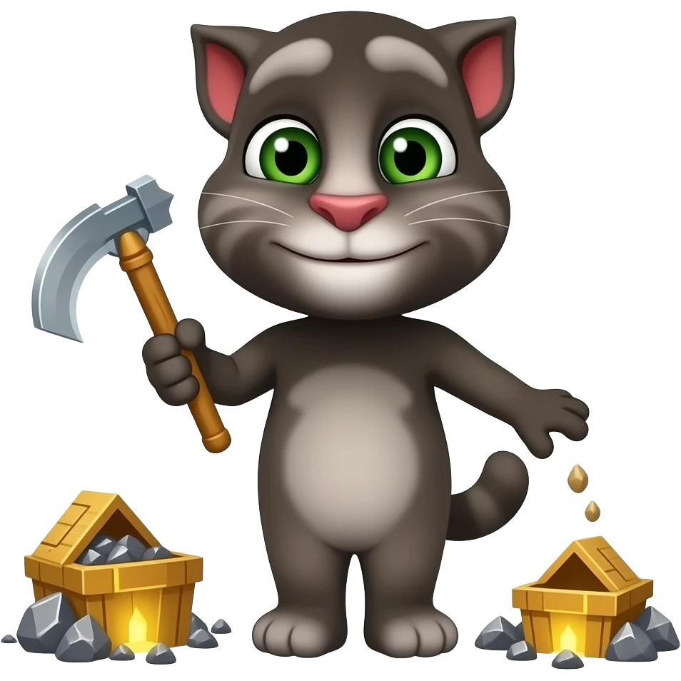 صد تاTalking TOM درحال ماینه کردن emoji