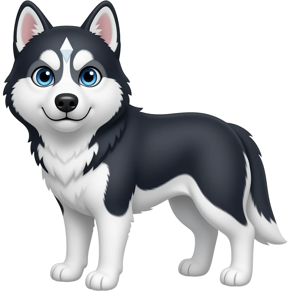 Husky, Blue eyes, white diamond on forehead emoji