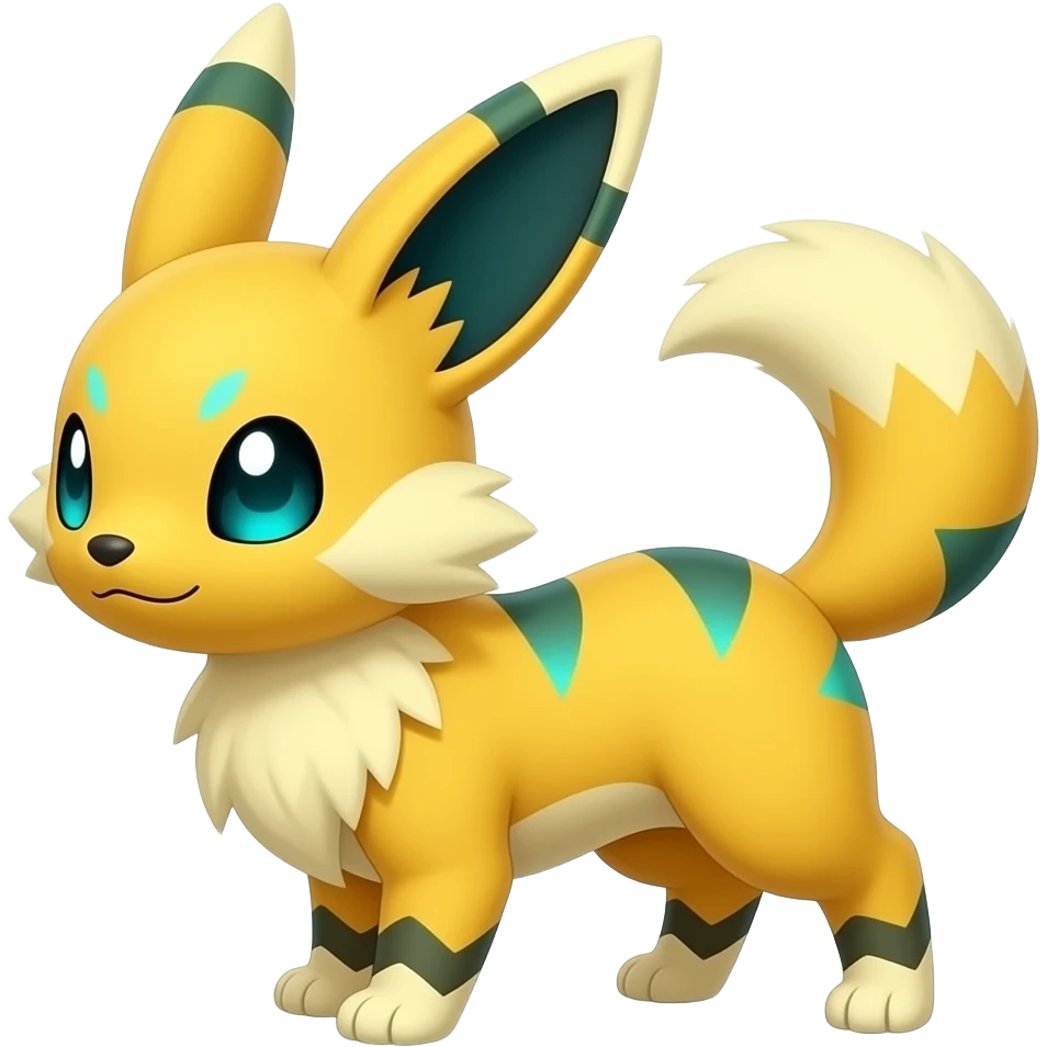 Yellow Renamon-Zeraora-Genet-Civet-Fennekin-Manectric-Vaporeon-Fakémon ...