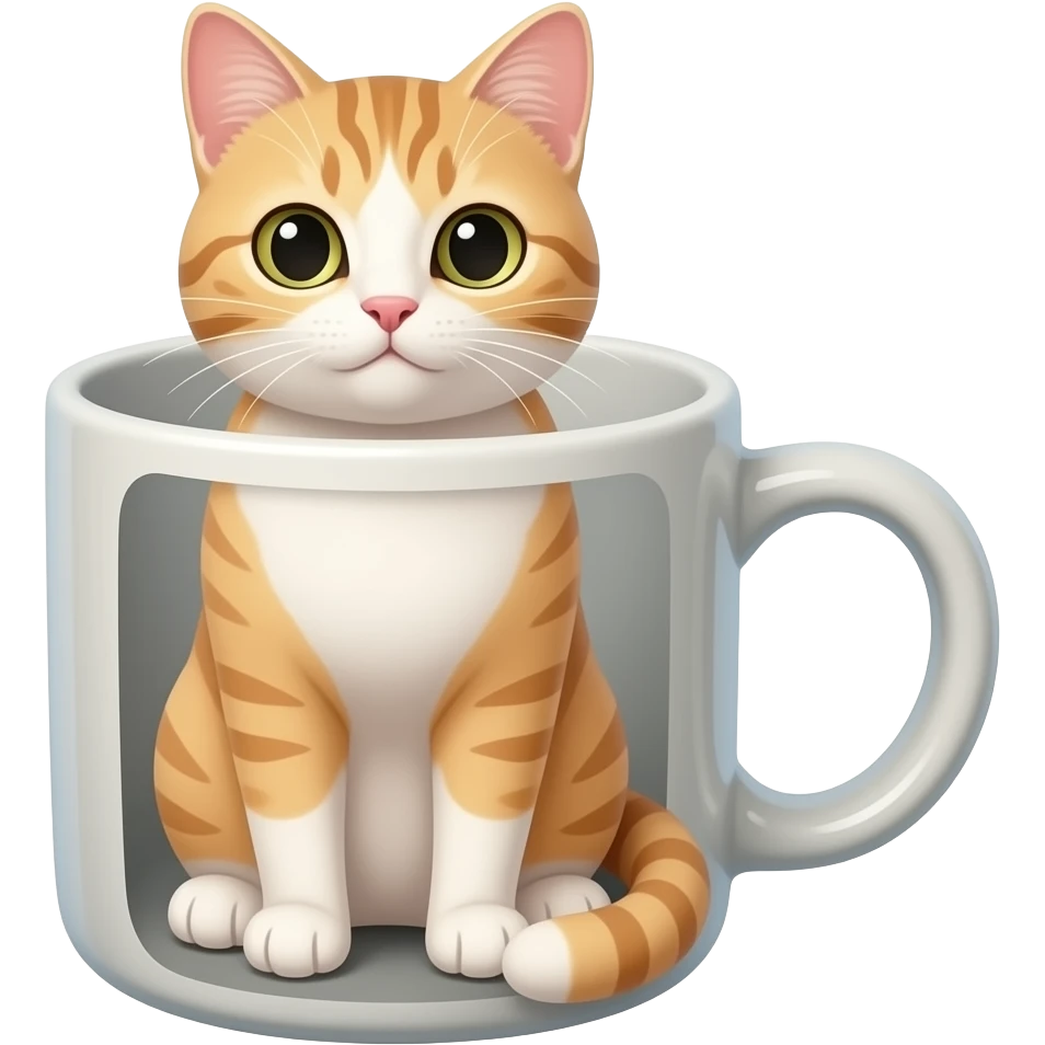 a cream color catus in mug in pixel art style emoji