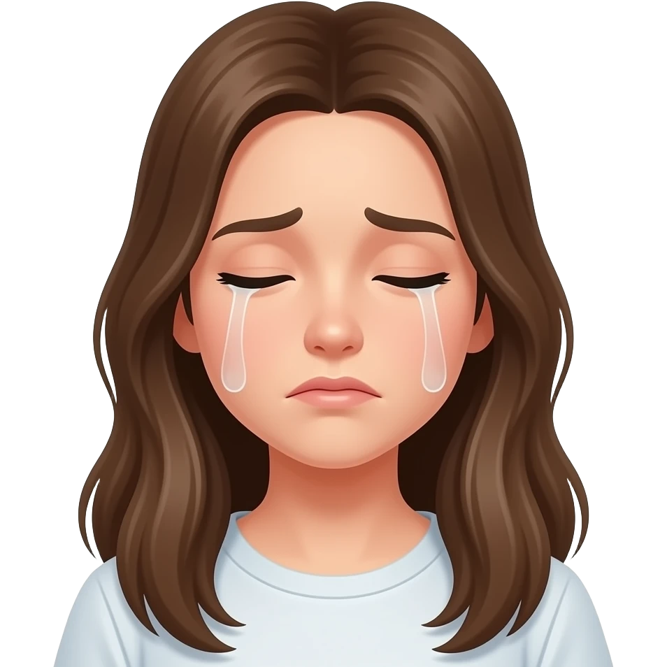 Girl long hair sighing emoji