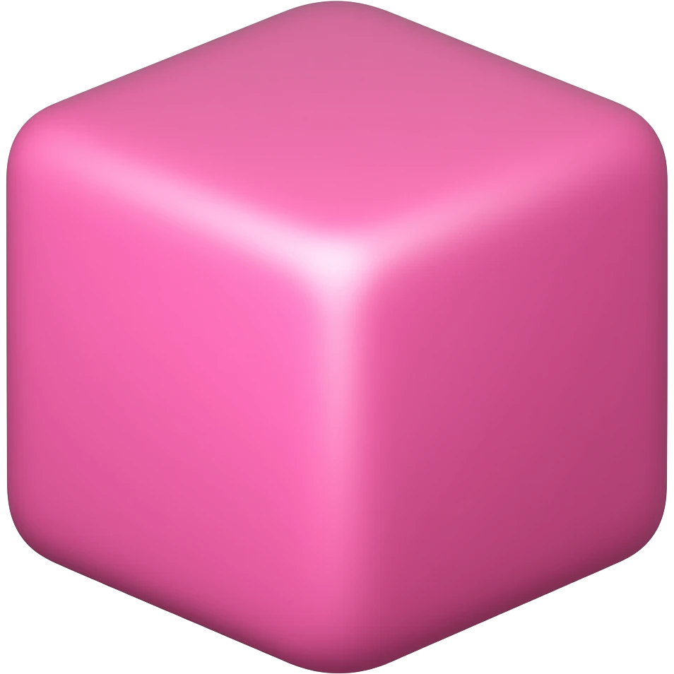 Cubo rosa emoji