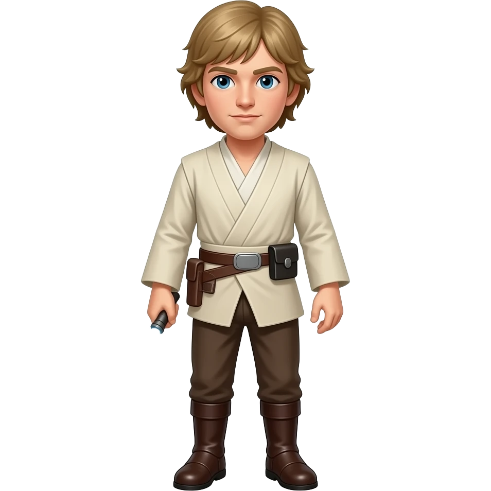 Full Length body Realistic Luke Skywalker with dirty blonde hair emoji