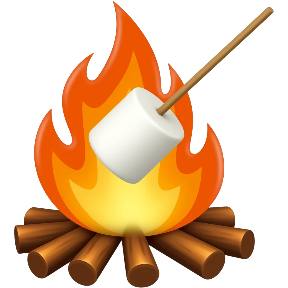 roasting marshmellow emoji