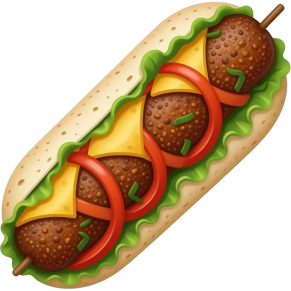 16x16 Donner kebab not burger emoji | AI Emoji Generator