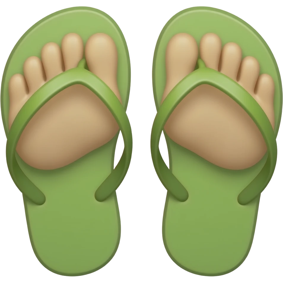 green toes in flip flops emoji